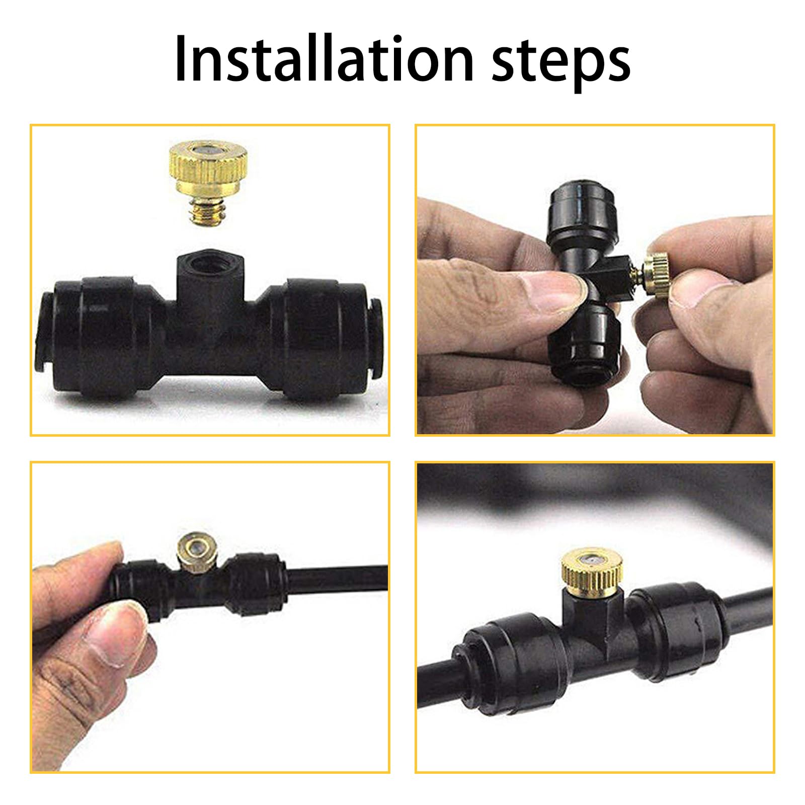 Boquillas de nebulización de latón 10/24 UNC, pulverizador para sistema de refrigeración exterior con junta tórica para boquillas de repuesto de nebulizador de baja presión en invernaderos, patios y