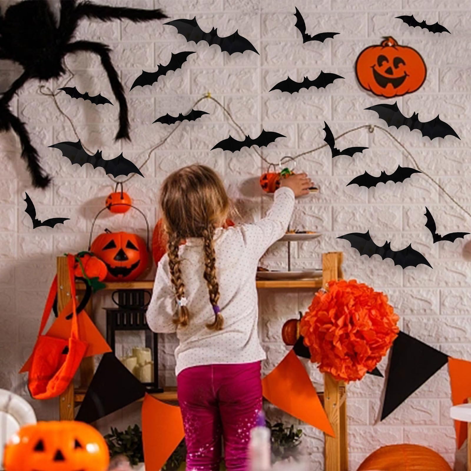 ハロウィン 飾り コウモリ ステッカー ウォールステッカー DIY パーティー Amazon | ハロウィン 飾り コウモリ ステッカー 3D立体