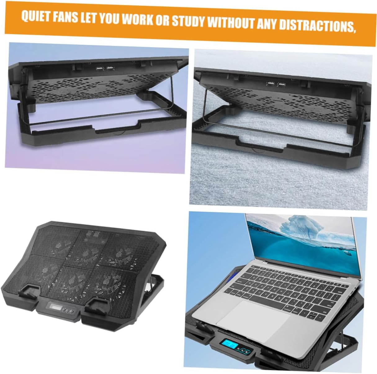 Laptop Cooling Pad 15.6 Inch Quiet Laptop Stand with Adjustable Speed Cooling Fan for PC Notebook Cooler Suitable for Home and Office Use