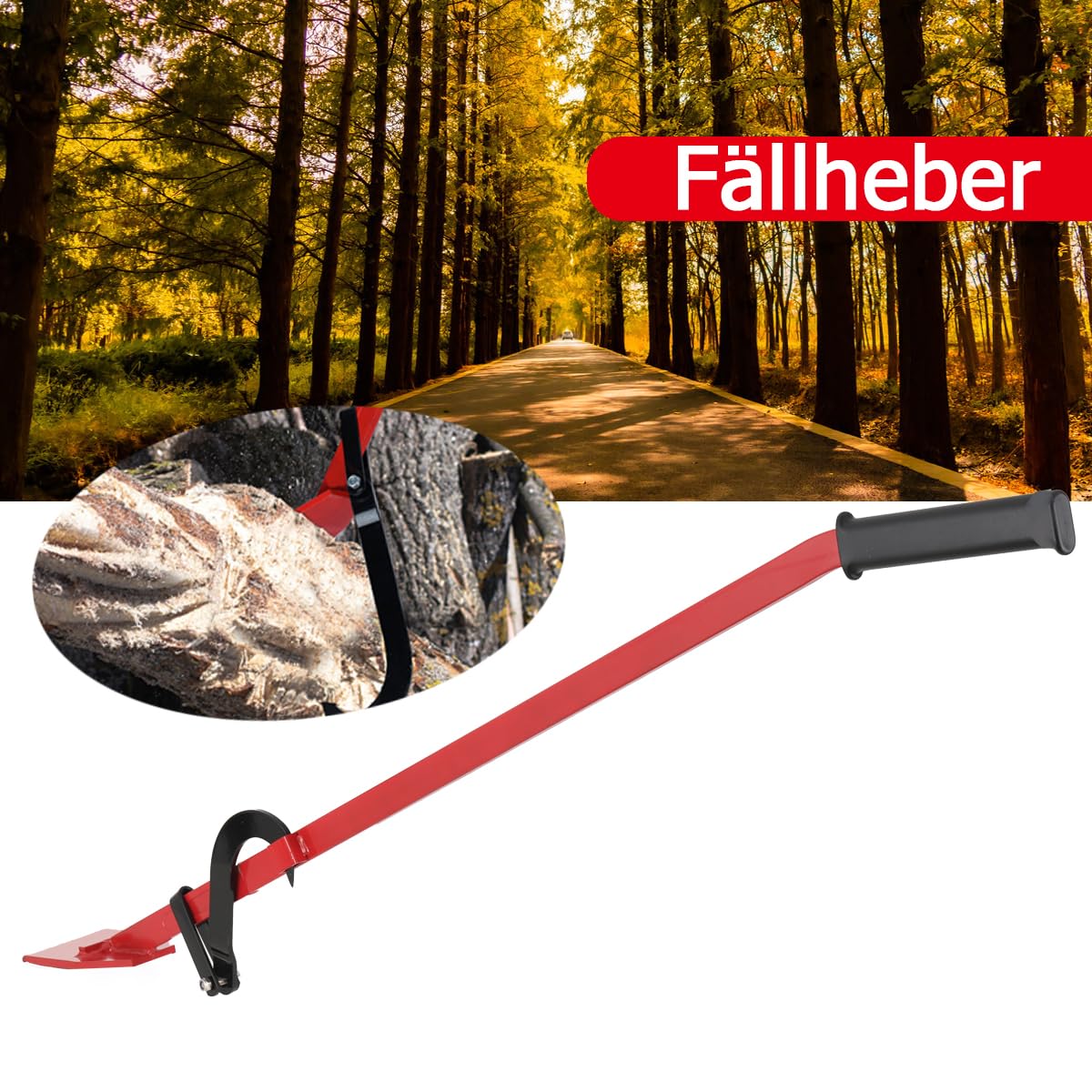 Sollevatore Di Abbattimento Per Impieghi Gravosi 130cm Martinetto Di Abbattimento, Martinetto Forgiato Con Gancio Reversibile, Carico 450 Kg, Utensile Ausiliario Per La Tornitura Del Tronco Forestale