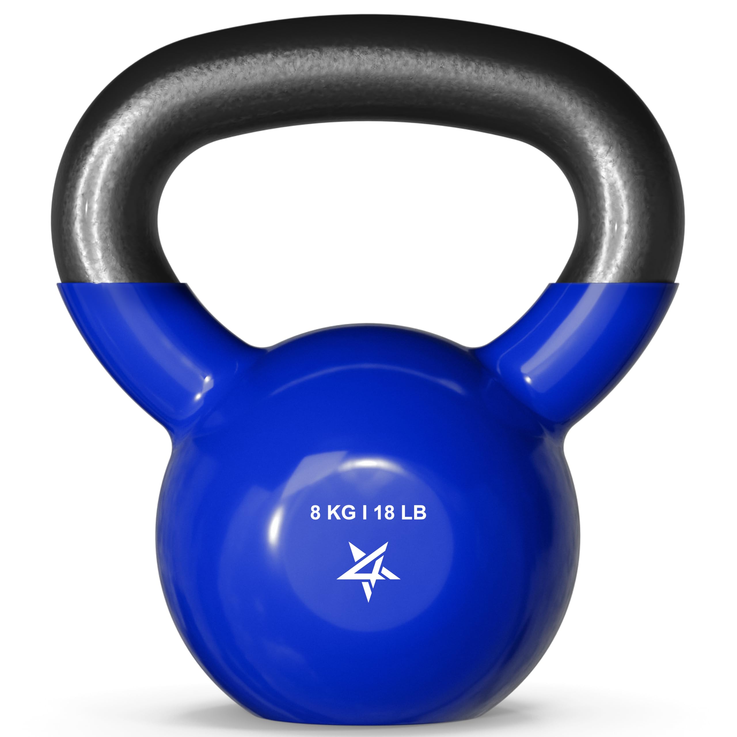 Yes4All 4-20kg Kettlebells Vinyl Coated Cast Iron for Dumbbell Weights Exercises, Gym, Fitness, Full Body Workout Equipment Push up, Grip and Strength Training, Blue, 8KG