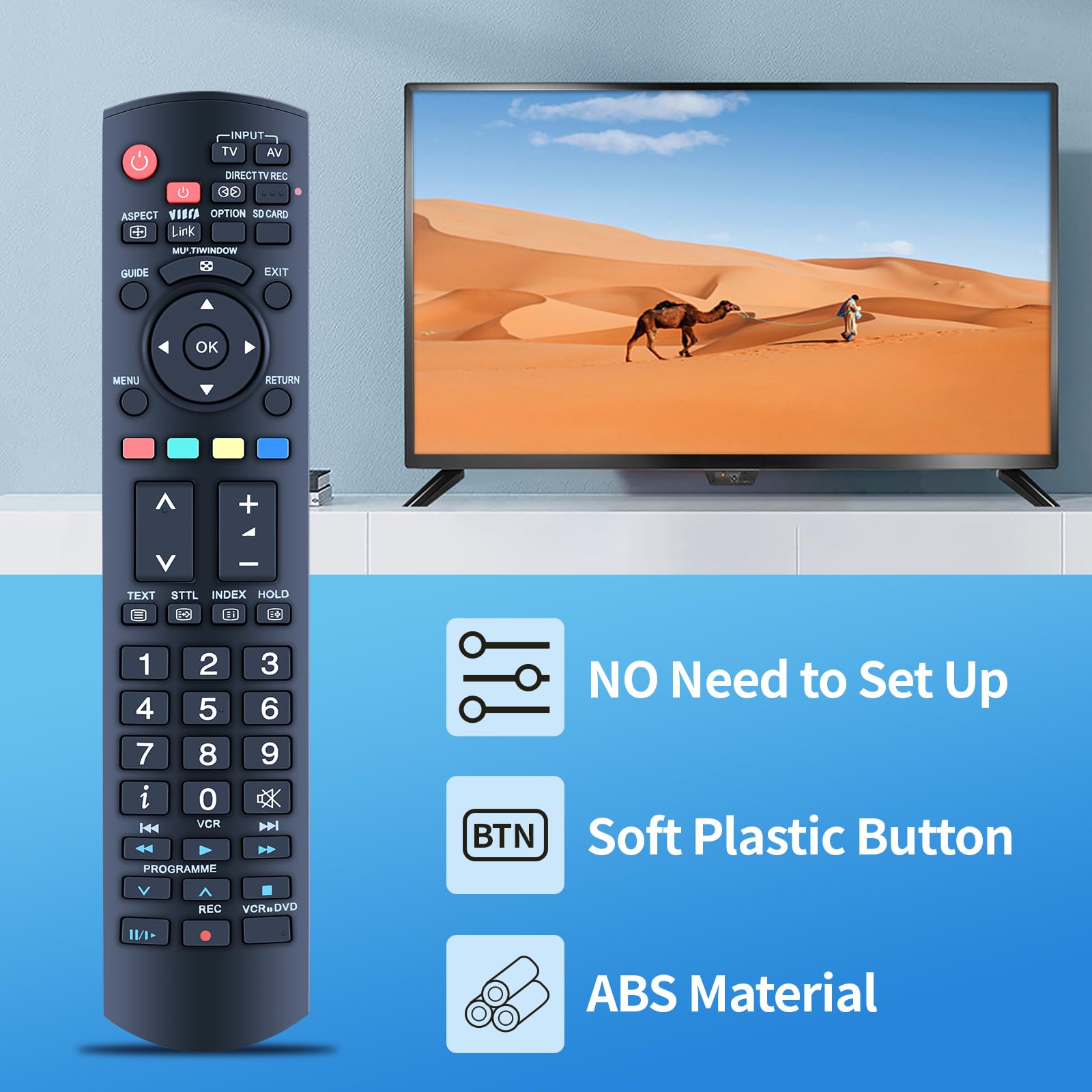 TCNOUMT Replacement Panasonic TV Remote Controls N2QAYB000114 Compatible for Panasonic Viera Plasma TV TX-37LZD70 TX-37LZD70F TH-37PX80BA TH-42PZ80E TH-42PX80BA TH-42PZ80BA TH-42PX80EA - Image 3