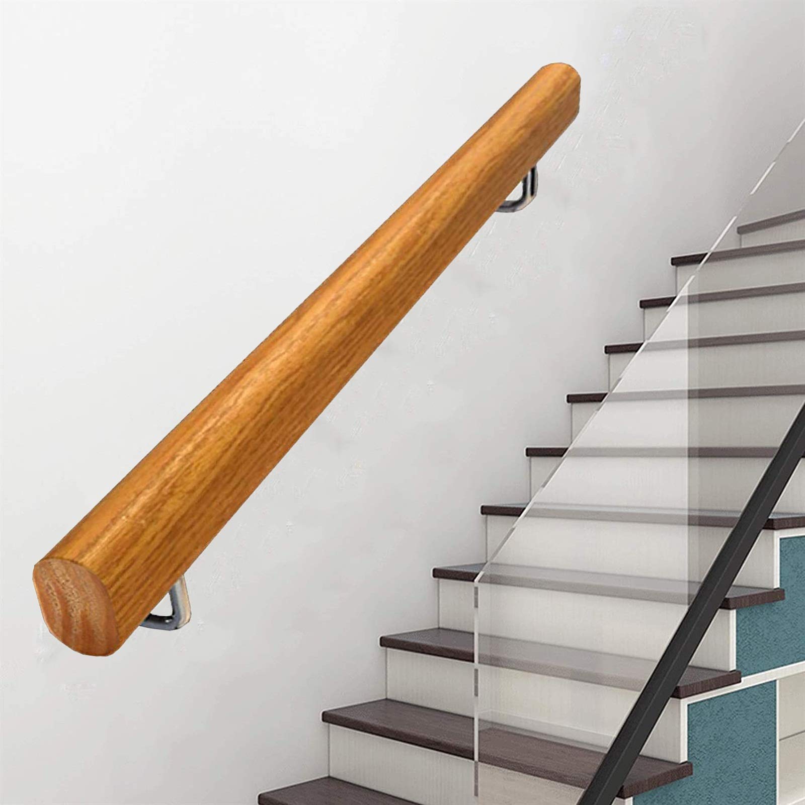 Mains courantes d'escalier en bois CHEWYNP barre d'appui de sécurité pour couloir et grenier FI