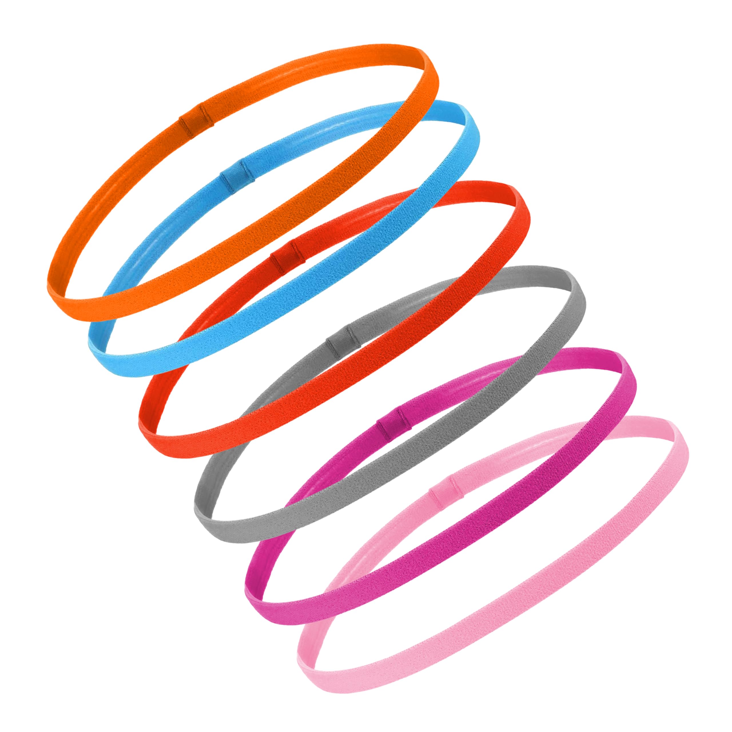 O-DEVEL 6 Piezas Cinta Pelo Deporte, para Mujer y Niña, Cintas Pelo Deportivas Fitness Ajustables, Diadema Elástica para Yoga, Tenis, Running, con Diseño Antideslizante, Headband,