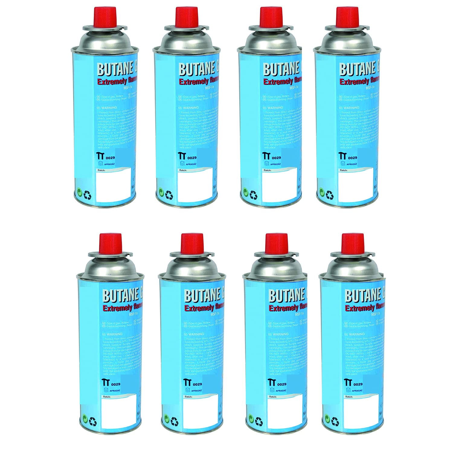 Cartuccia di gas butano universale per fornelli da campeggio e diserbanti, gas butano da campeggio, fornello a gas, fornello a gas (9,90EUR/KG), quantità di gas butano: 24 pezzi (9,90EUR/KG)