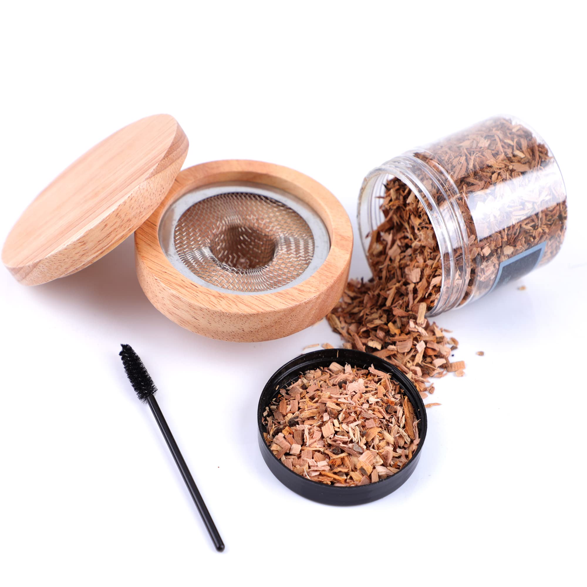 Cocktail Smoker Kit, Old Fashion Whiskey Bourbon Drink Smoker Infuser With Wood Chips, Infuse Cocktails, Wine, Whiskey, Cheese, Meats, Dried Fruits, Salt And More