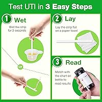 Vista 5 de Easy@Home Tiras de prueba de UTI 25 pruebas, kit de prueba de orina instantánea para infecciones de infecciones urinarias, pruebas de infección