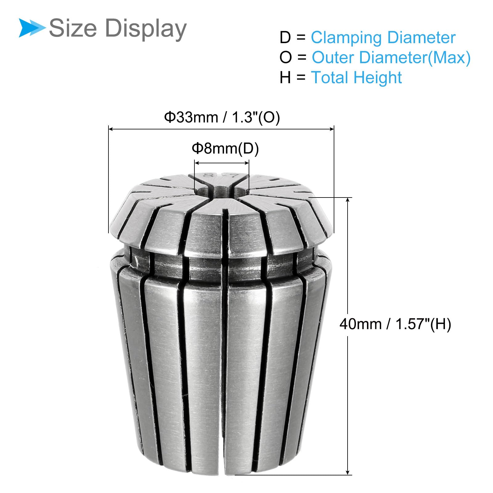 CoCud Spring Collet Chuck, ER-32 Spring Collet 8mm Clamping Diameter, 40Cr Steel Convenient Disassembly Chuck - Image 2