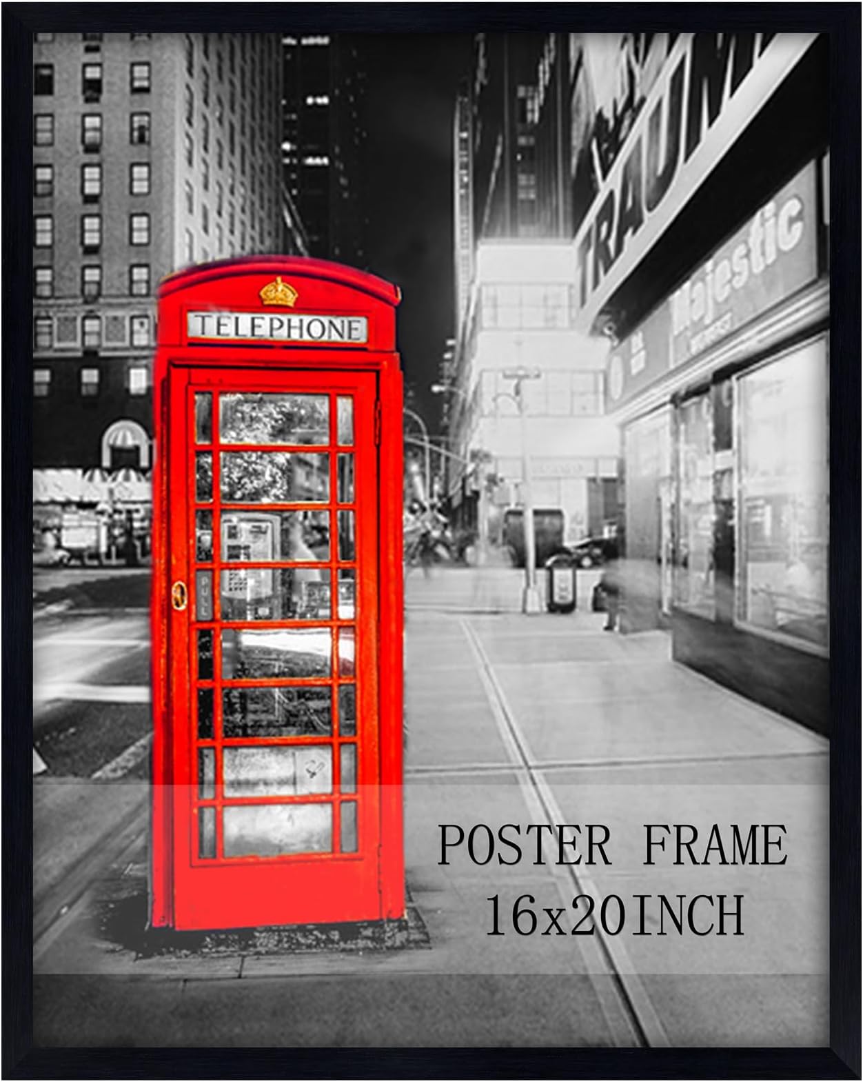 Lavezee 16x20 Poster Frame Black Display 16 x 20 Inch Gallery Photo Picture Frame for Wall Hanging, 1 Pack