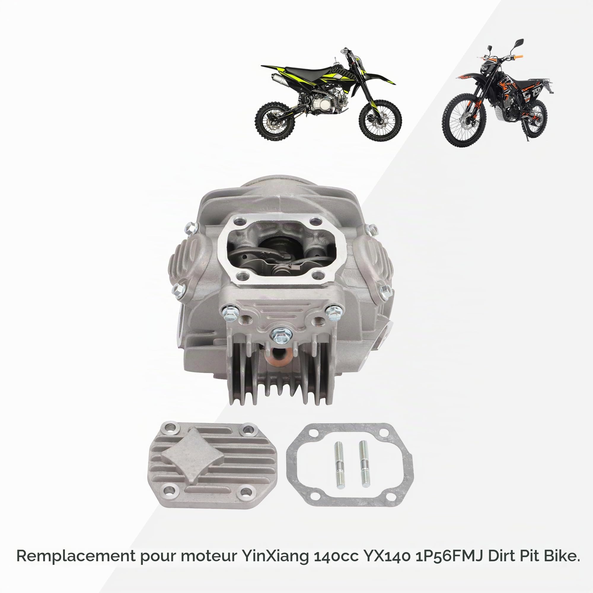 GOOFIT Assemblée de tête de cylindre d'alésage 56mm Remplacement pour YX 140cc YX150cc 1P56YMJ 1P56FMJ 1P56FMJ-5 Engine Dirt Pit Bike ATV