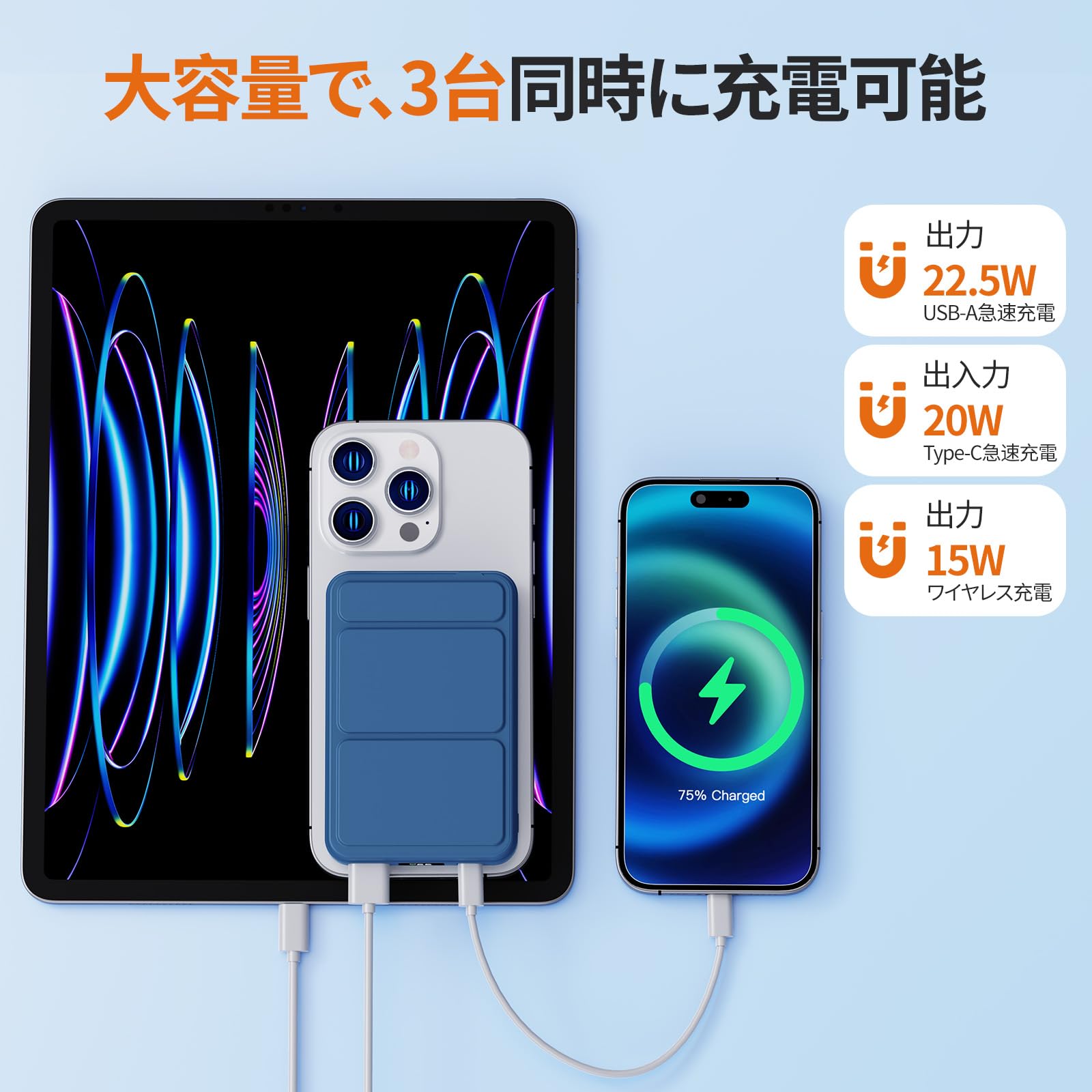Amazon | [Yiisonger] Magsafe対応 モバイルバッテリー マグネット式