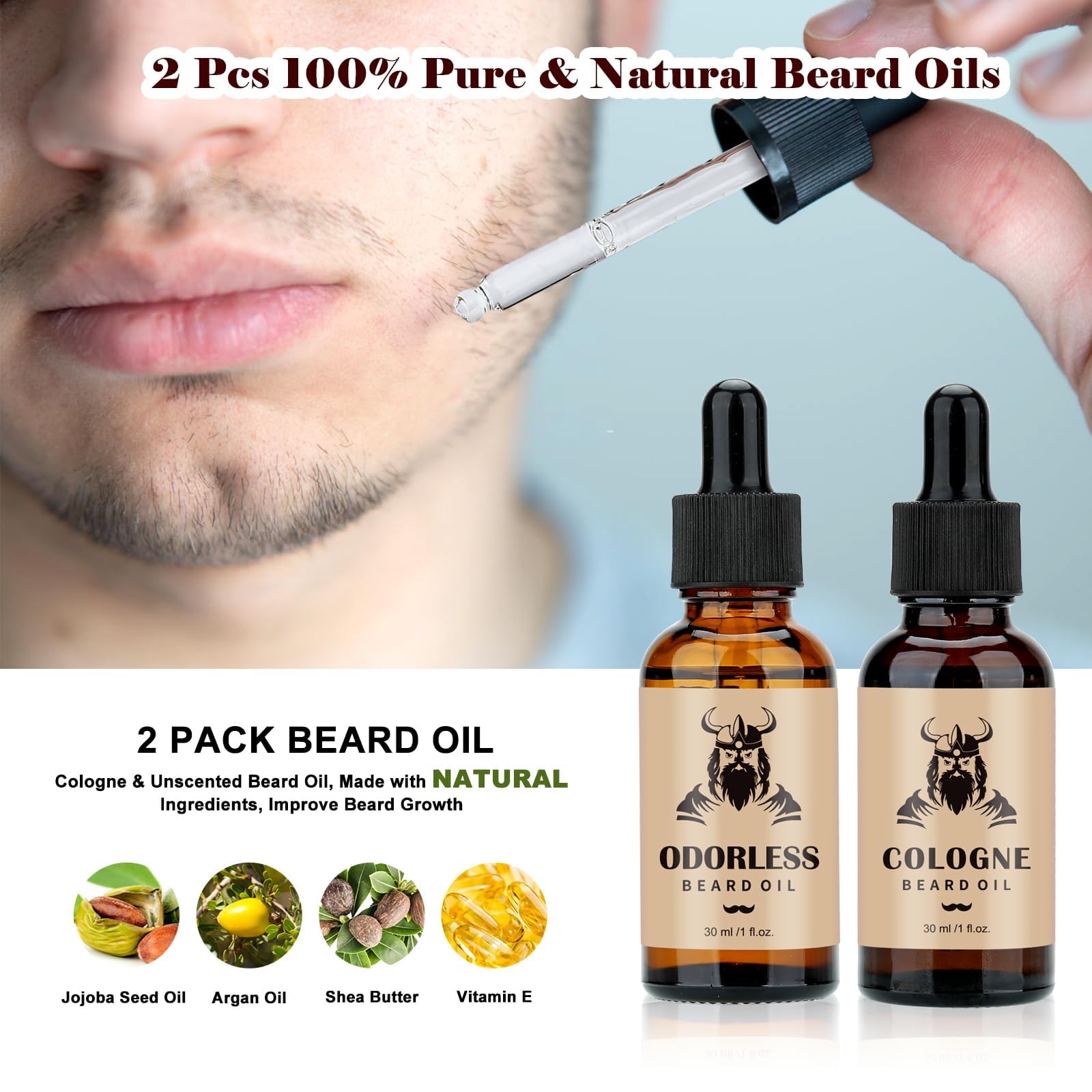 EXREIZSTKit Barbe homme,coffret barbe homme2Huile de croissance de la barbe, baume, blaireau, peigne, savon de rasage,Tasse en acier inoxydable rangementconvient aux cadeaux d'anniversaire pour homme