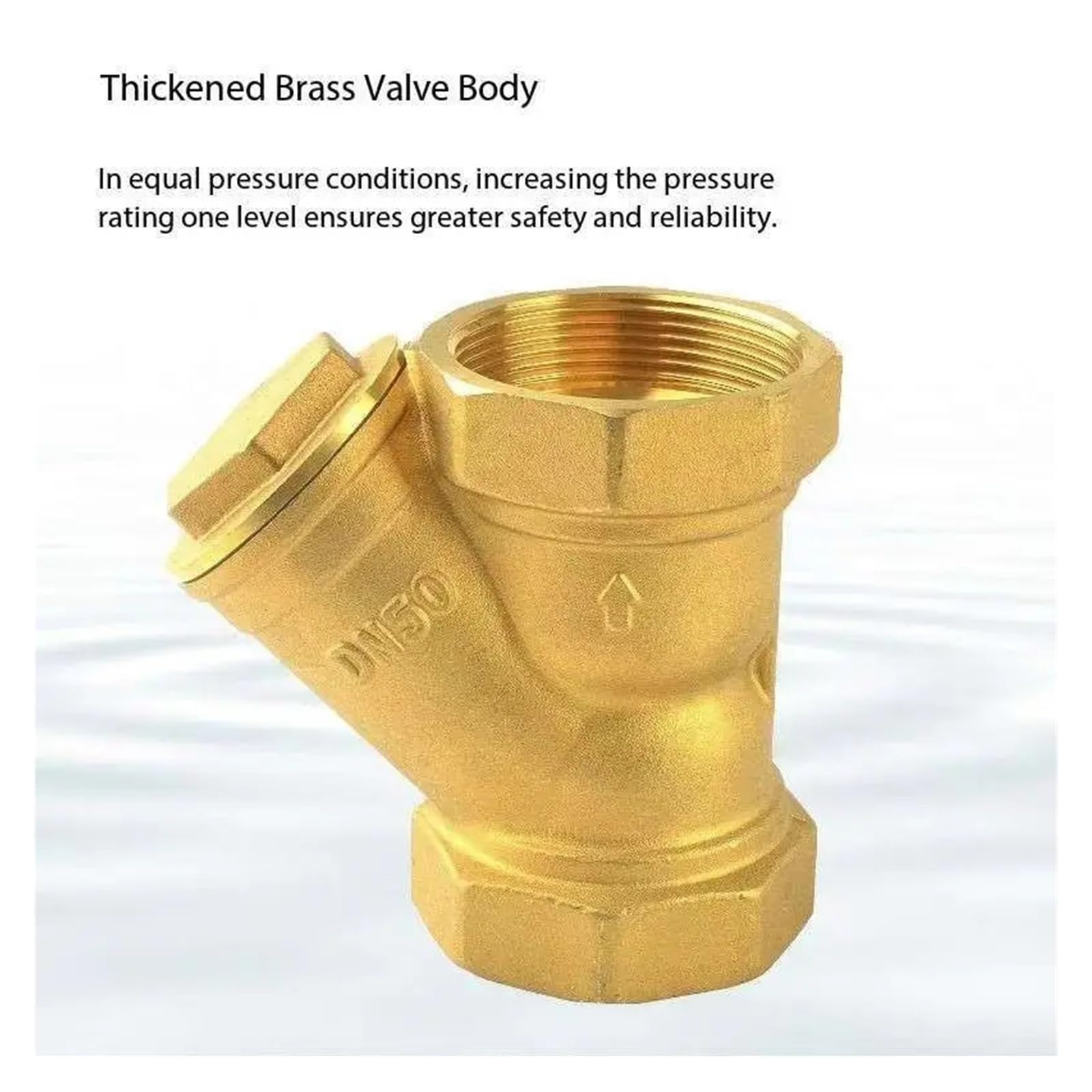 Válvula De Esfera Adaptador de conector tubería filtro en Y latón con rosca hembra BSP 1/2", 3/4", 1", DN32, DN40, DN50, for agua(1-1/2")