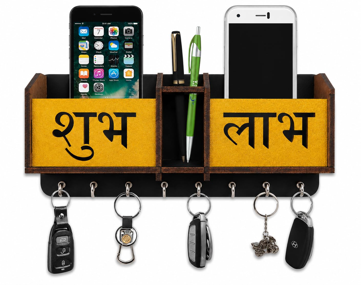 Wooden Om Key Holder - Stylish Wall Decor -3