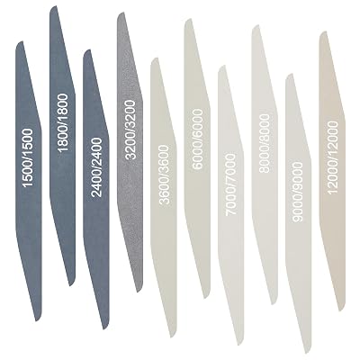 Honoson 10 Pcs Sanding Sticks for Plastic Models Polishing Stick Buffing Sanding Sticks for Assorted Grits Crafts Metal Wood Sandpaper Tools(High Grits Rating,Double Angle Shape)