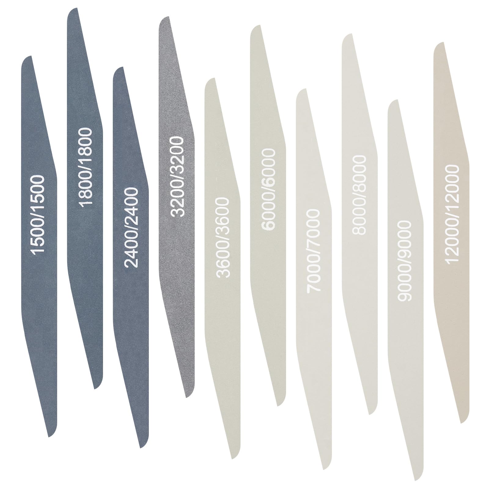 Honoson 10 Pcs Sanding Sticks Buffing Sanding Sticks for Plastic Models Assorted Grits Crafts Metal Wood Sandpaper Tools(High Grits Rating,Double Angle Shape)