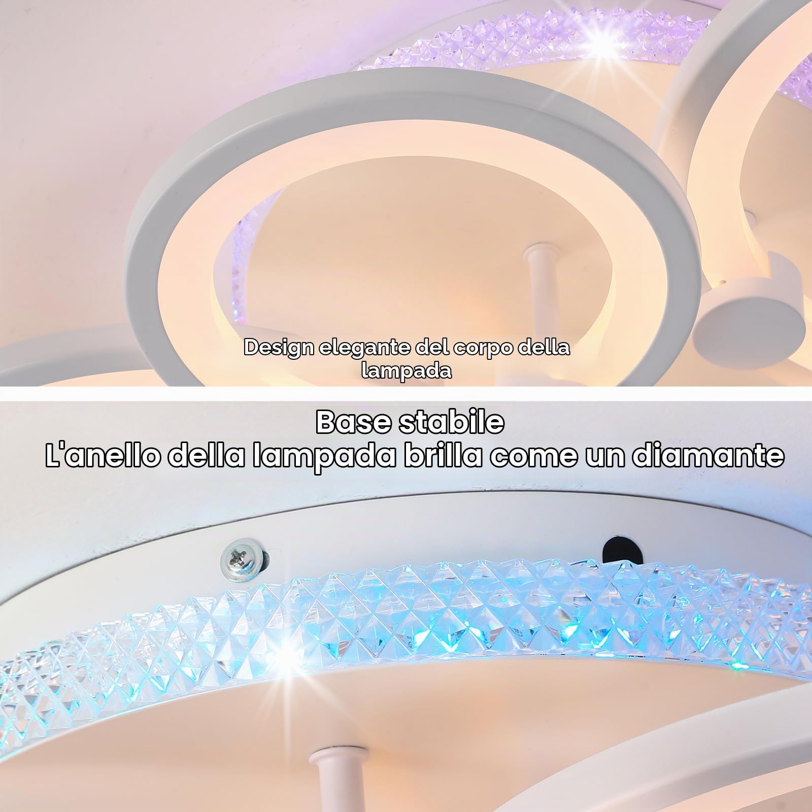 STCH Plafoniera Led Soffitto Dimmerabile, Lampada da Soffitto con Telecomando 60W Rond, Lampadario Camera da Letto Moderna per Soggiorno Corridoio Balcone Cucina Ufficio domestico, 3000K~6000K