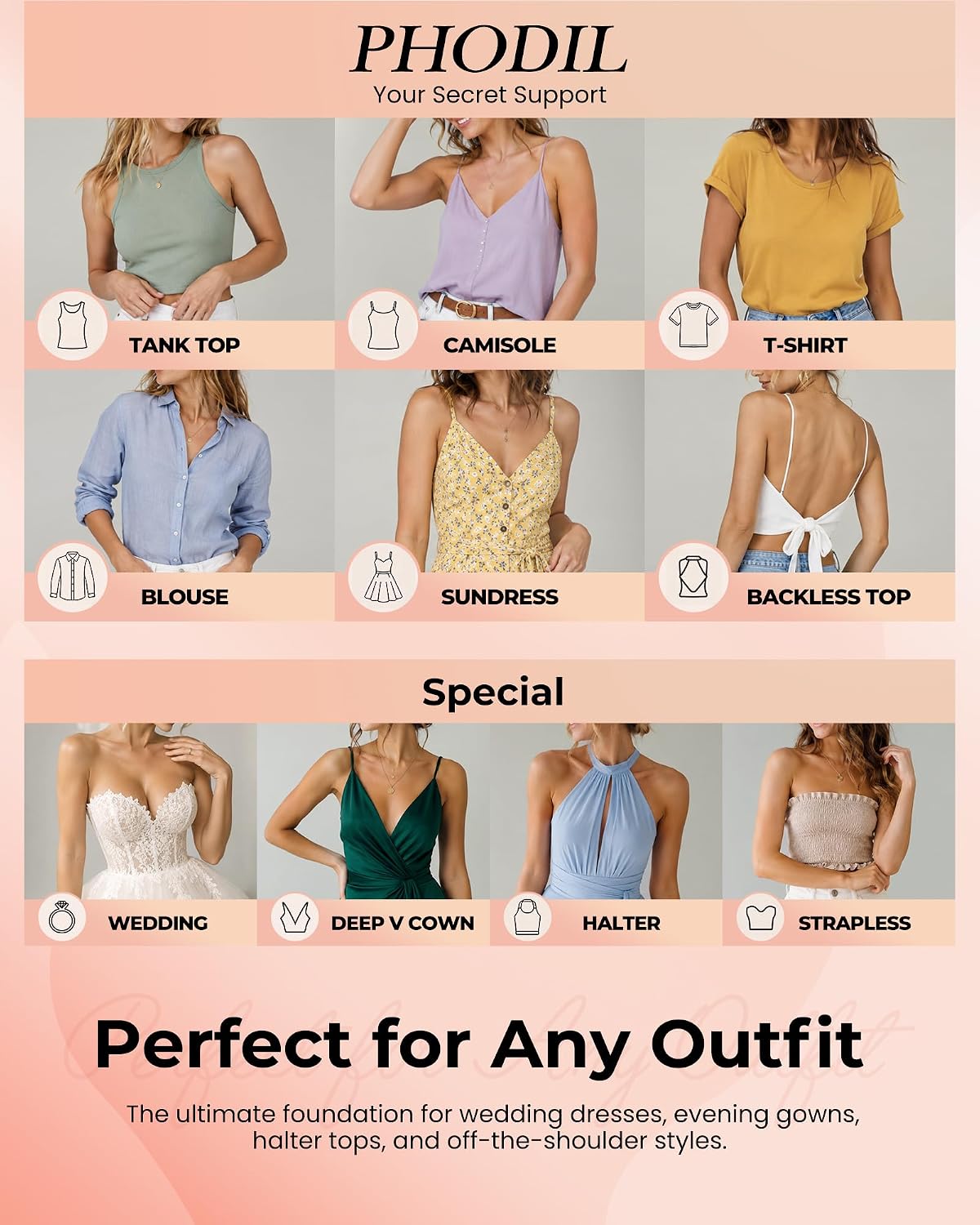 Push Up Sticky Bra,Strapless Backless Adhesive Bra for Women for Wedding Dress with Nipple Covers