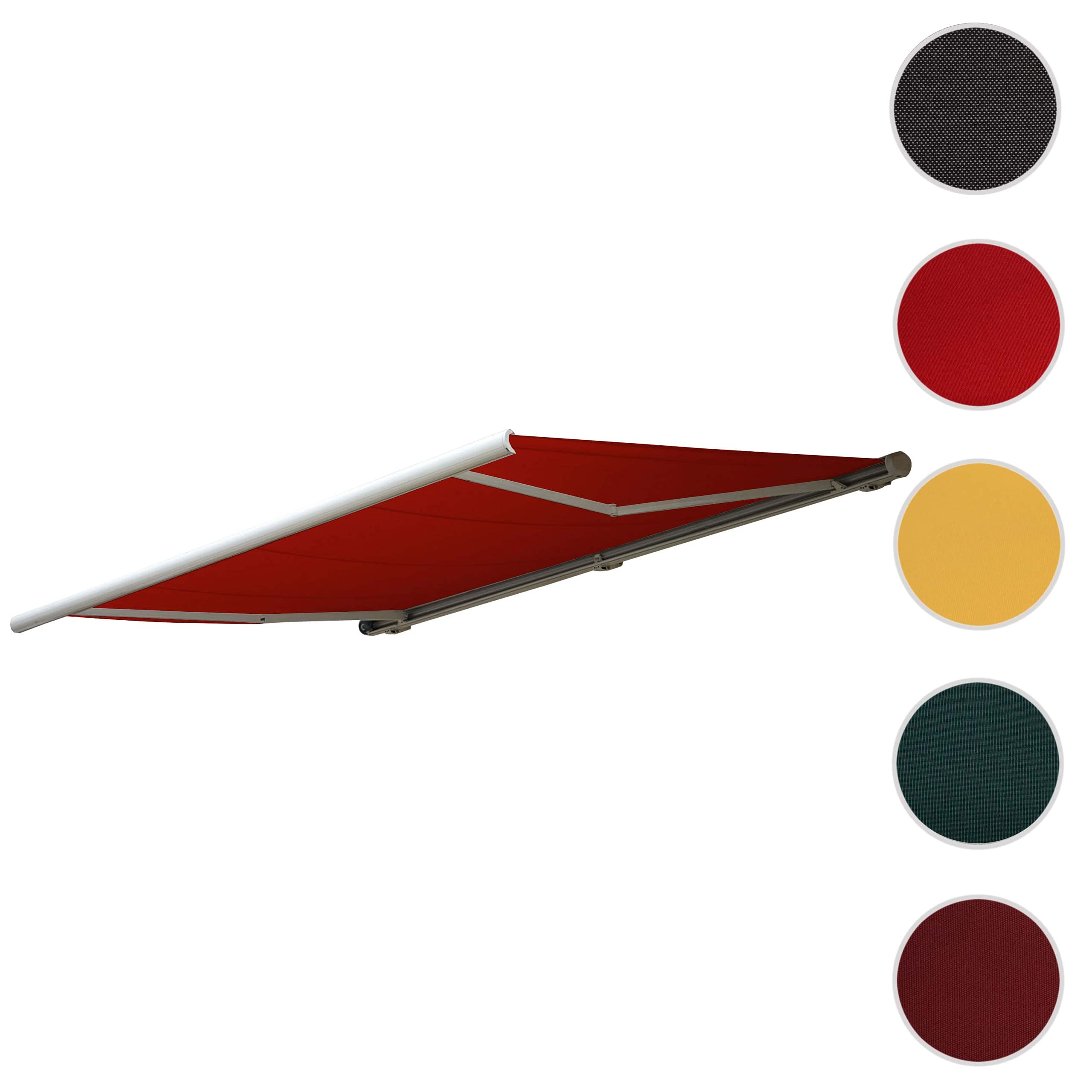 Mendler Ersatz-Bezug für Markise T124, Vollkassette Ersatzbezug Sonnenschutz 5x3m - Polyester Bordeaux-rot