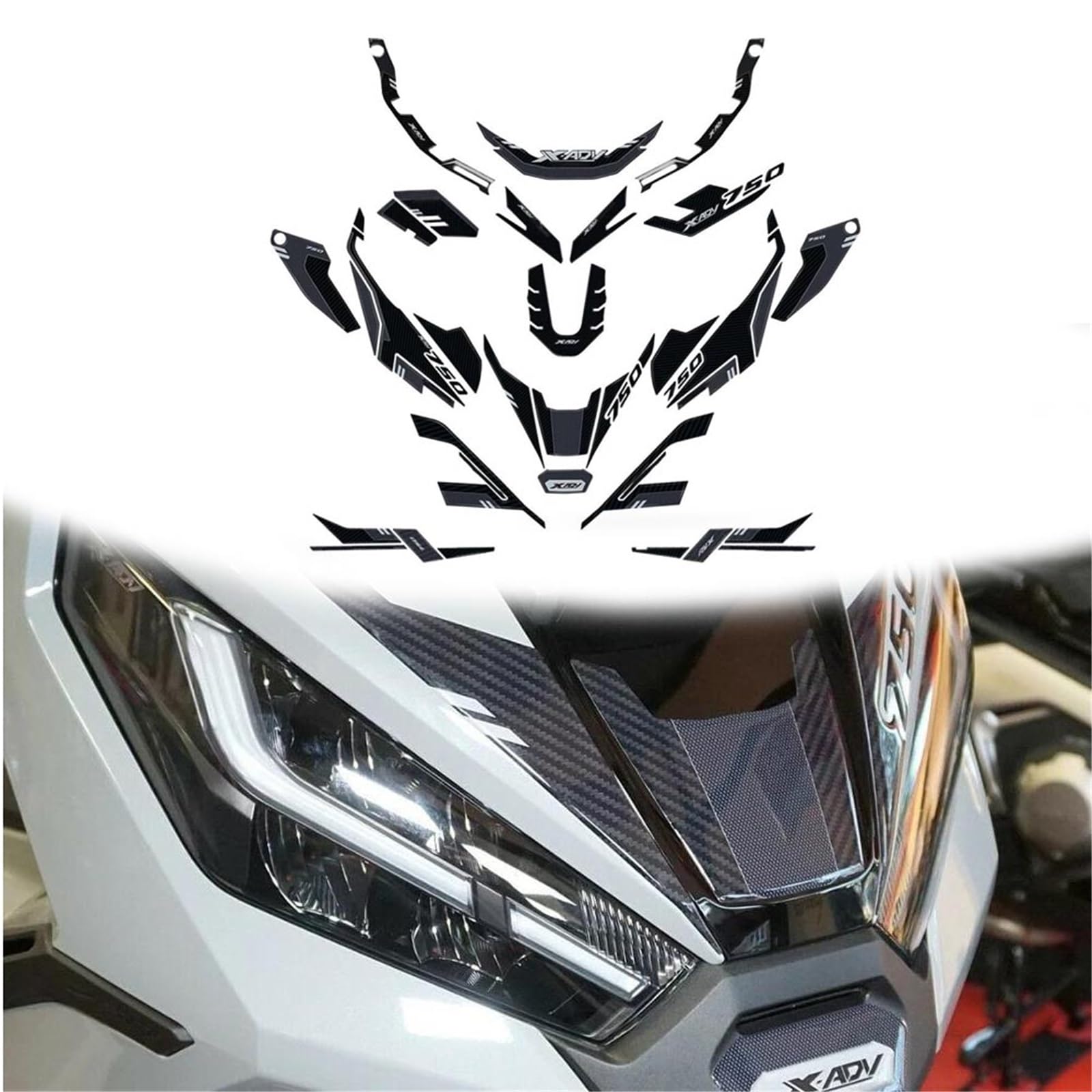 Autocollants 3D protecteur pour XADV750 anti-rayures kit décoration moto résine