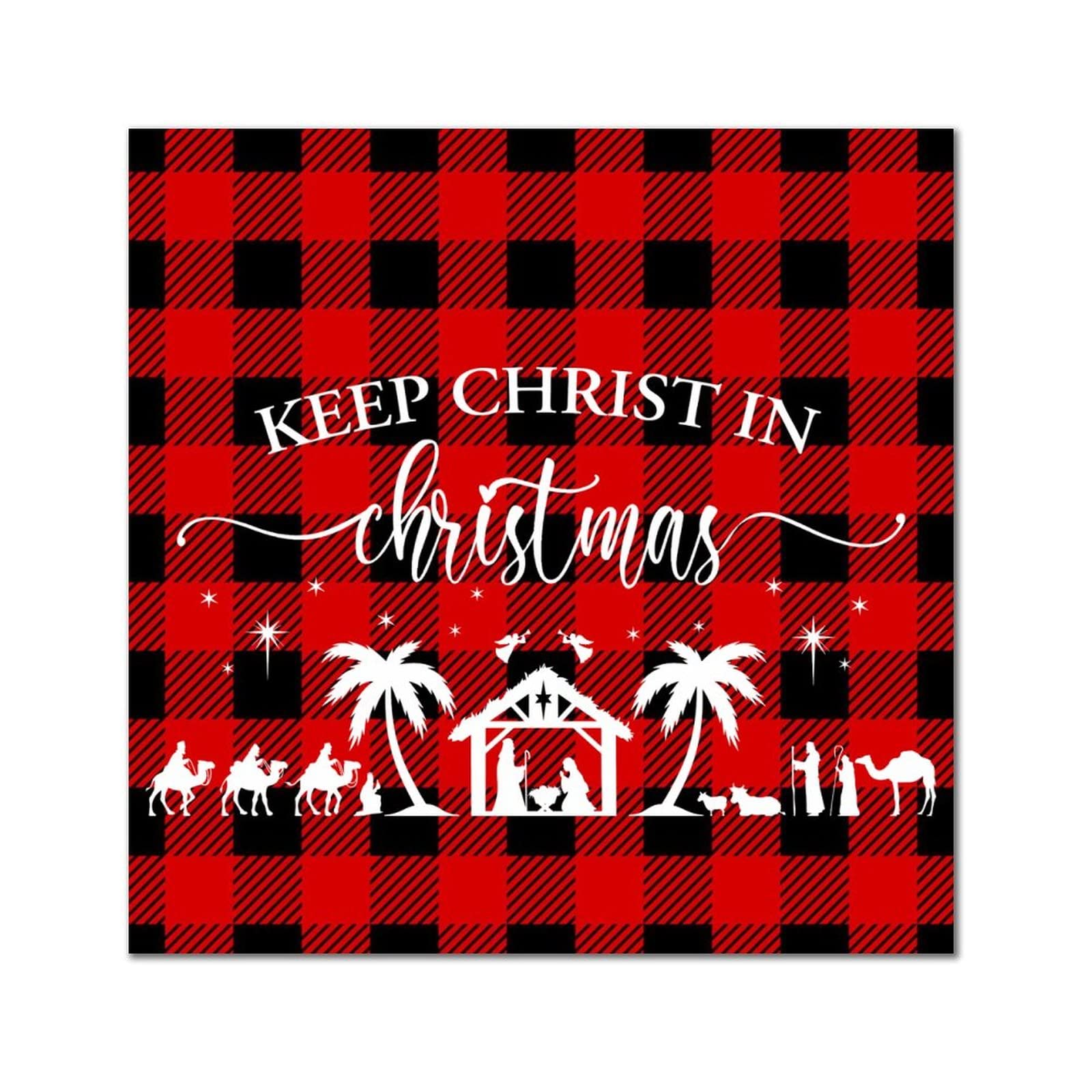 Plaque Christ en Christmas rustique en bois pour mur de salon chaleureux