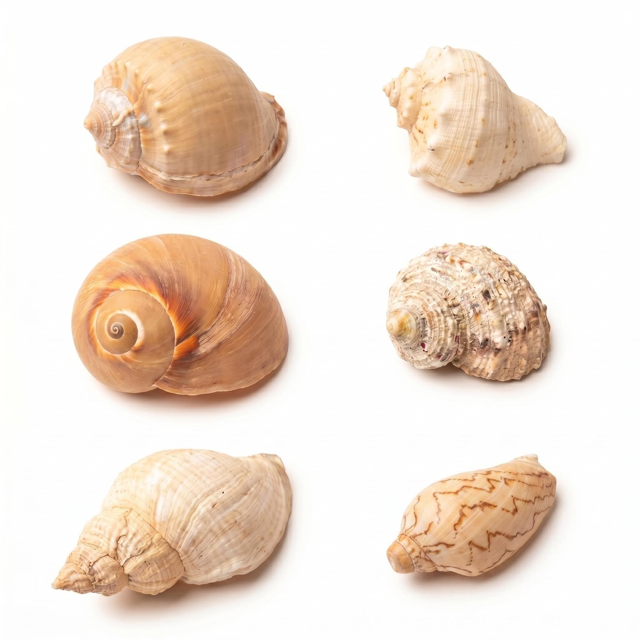 6PCS Hermit Crab Shells Medium to Large | Natural Conch 2.8" - 3.9", Opening Size 1.5" - 2.5" | Assorted Turbo Shells Hermit Crab Growth Shells Small Medium Large Hermit Crab Supplies