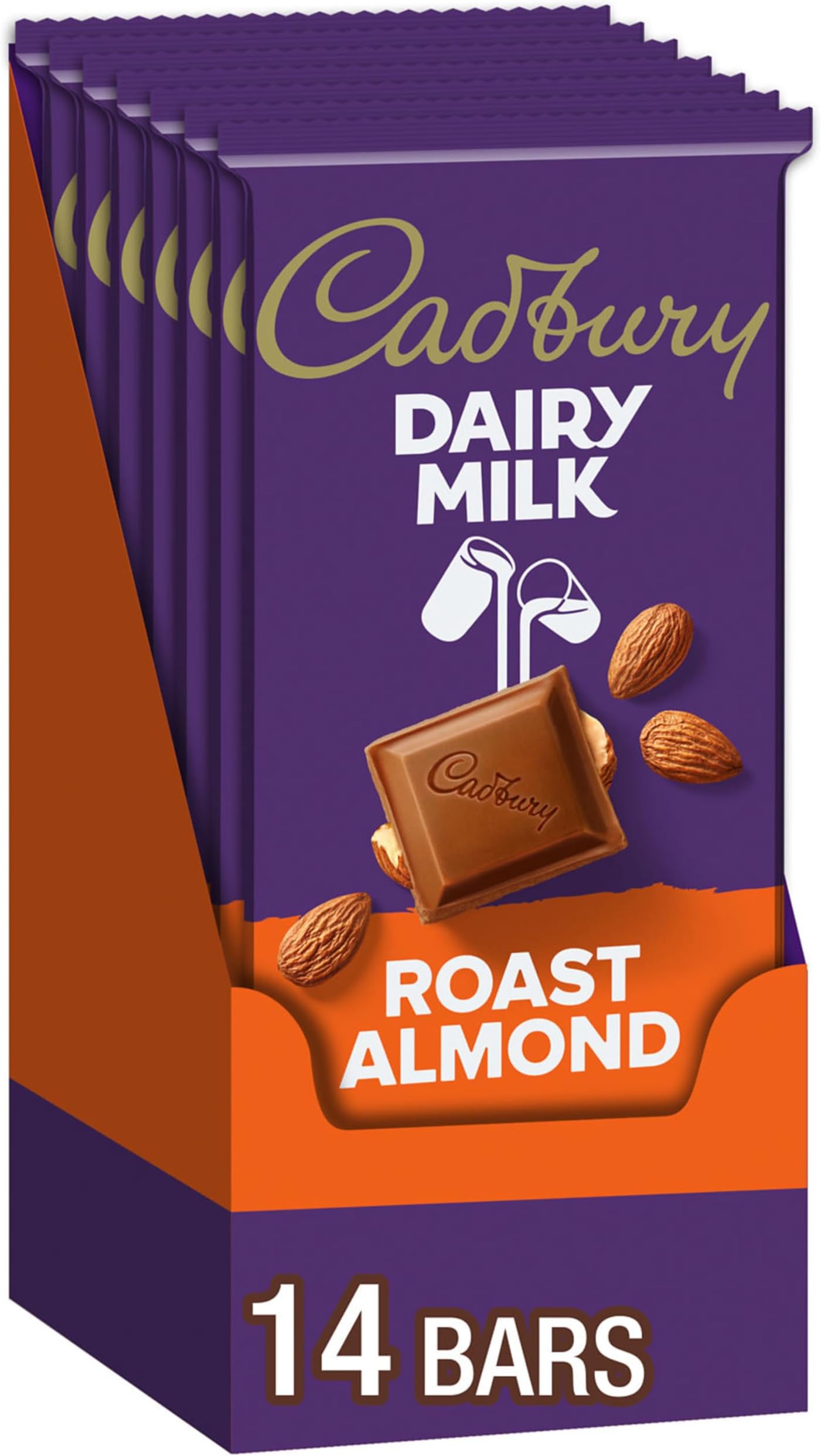 DAIRY MILK Roast Almond Milk Chocolate Candy Bars, 3.5 oz (14 Count)