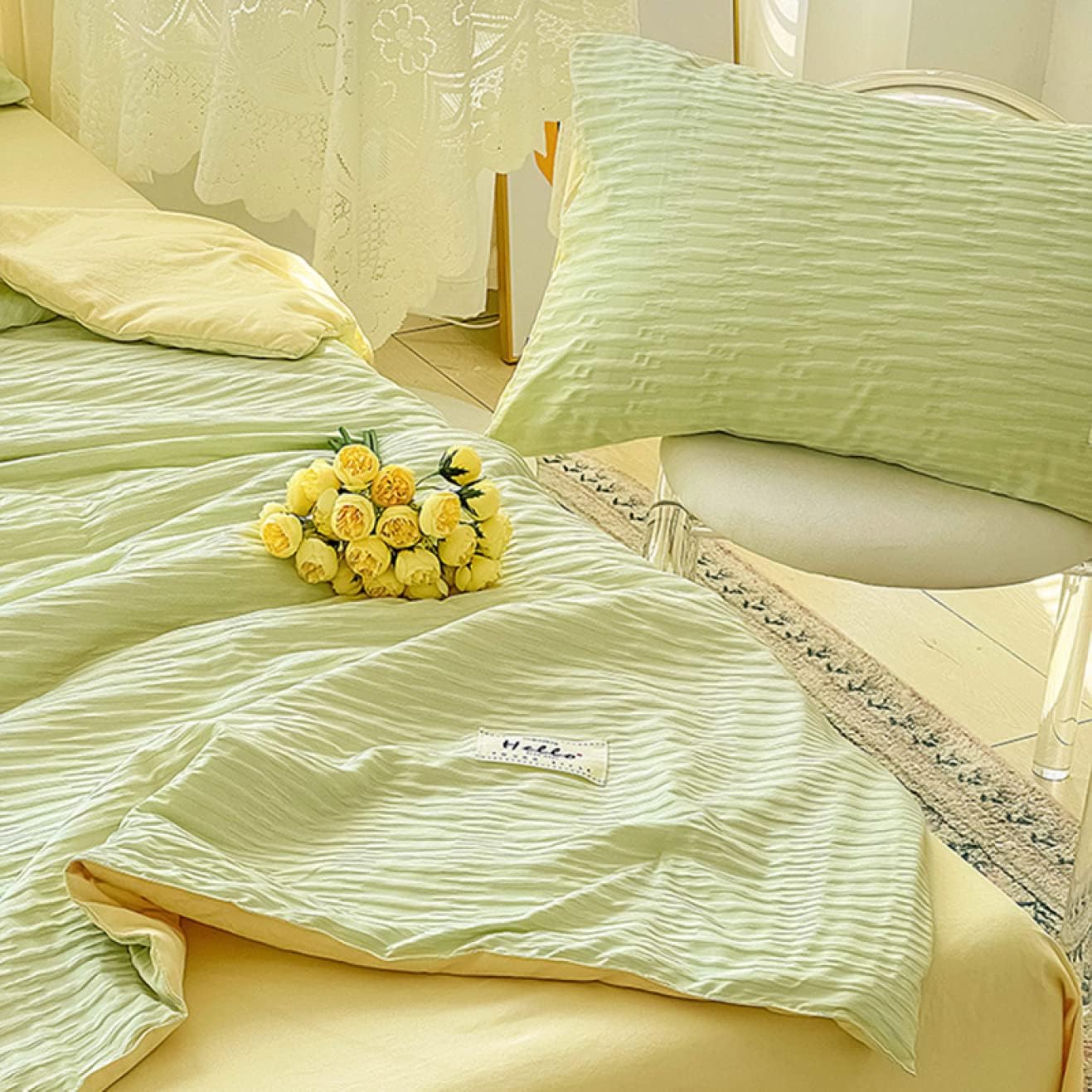 [BKVB] ひんやりかけ布団 さらっと カラー1 ソフト 熱帯夜対策 掛け布団 シングル 4点セット 爽やかな掛け心地 肌ふとん