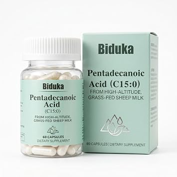 Pentadecanoic Acid C150 Supplement - 300mg Per Serving - Sourced from High-Altitude Grass-Fed Sheep Milk Cellular Health Support - 60 Count 30 Servings