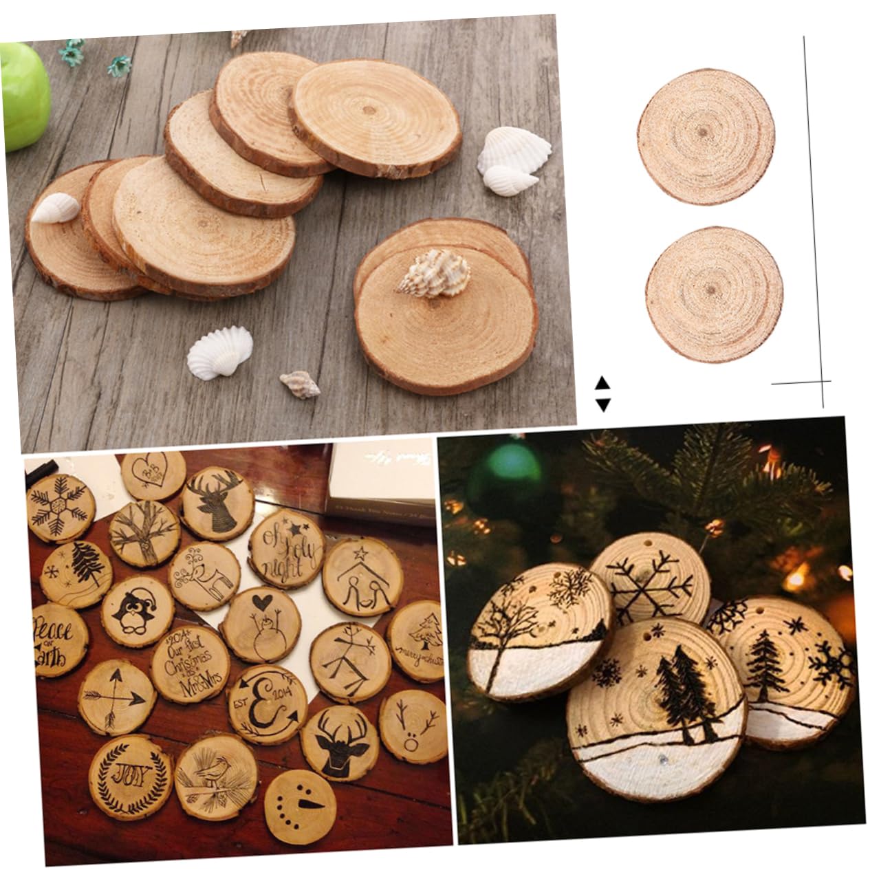 SEWACC 150stücke Natürliche Holzscheiben Handbemalt Für Bastelarbeiten Hochzeit Dekoration Tischmittelpunkt Foto Requisiten Unvollendete Holzscheiben