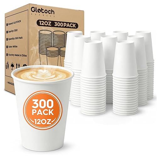 Glotoch 12 oz Paper Party Cups Disposable Cups 300 Pack,