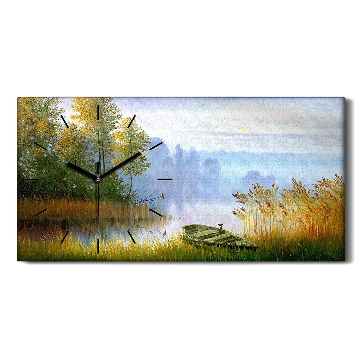 Horloge sur toile sans bruit pour chambre et image art moderne grand format 60x30cm
