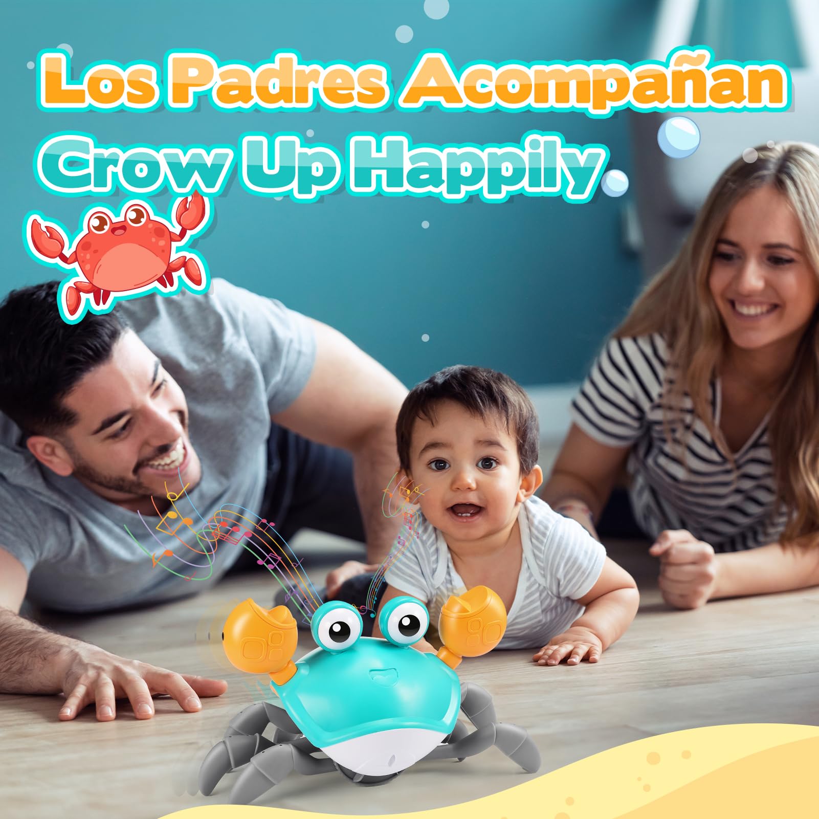 iKidiki Cangrejo Juguete Bebe, Juguetes Niños 1 2 3 4 Años Cangrejo Tummy Time Bebe Regalo Niño 1-4 Años Juguetes para Bebes de 6 a 12 Meses Regalos Cumpleaños Niños Juegos Educativos Niños 1-4 Años — view 4
