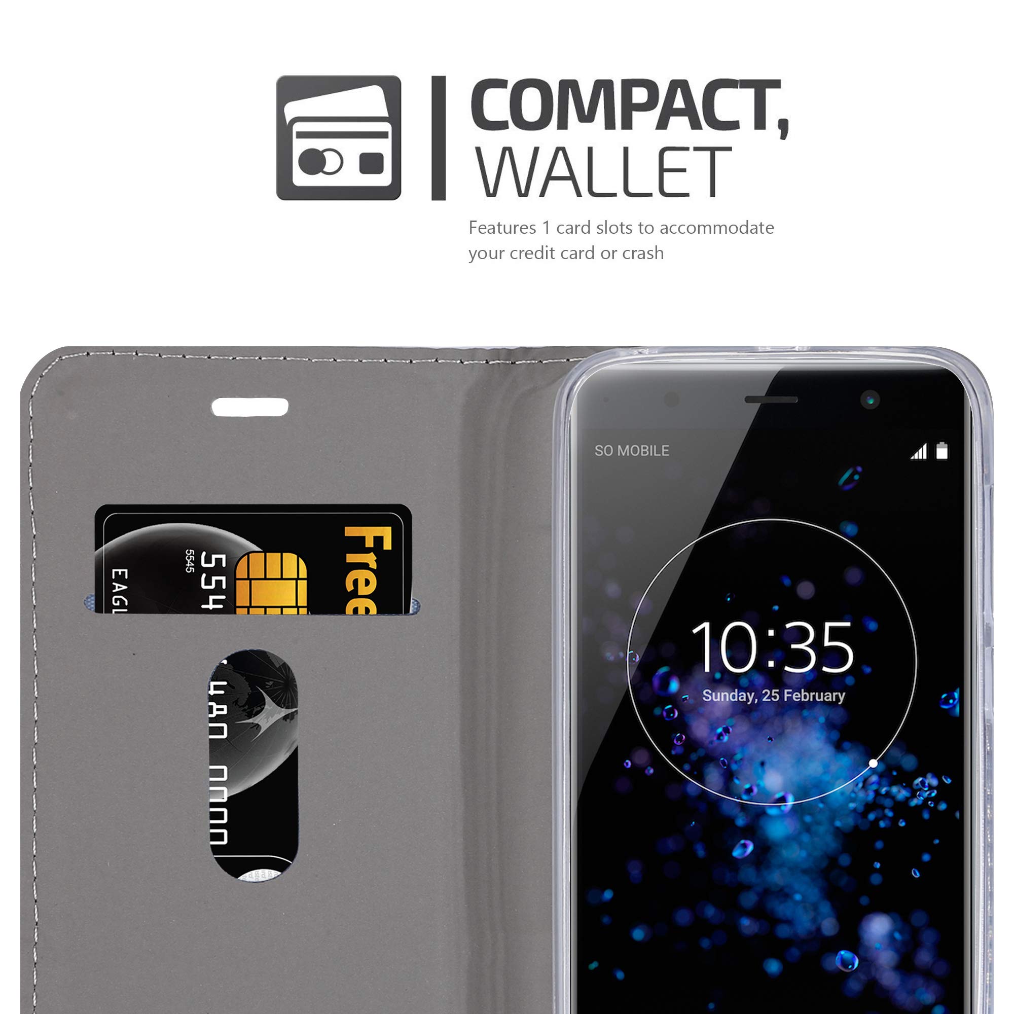 Cadorabo Custodia Libro per Sony Xperia XZ2 in TURCHESE