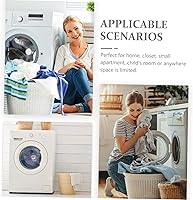 Vista 5 de Cabilock Cesta de lavandería portátil con asa para ropa de baño, cesta de almacenamiento ventilada para lavandería, cestas de almacenamiento, cesta