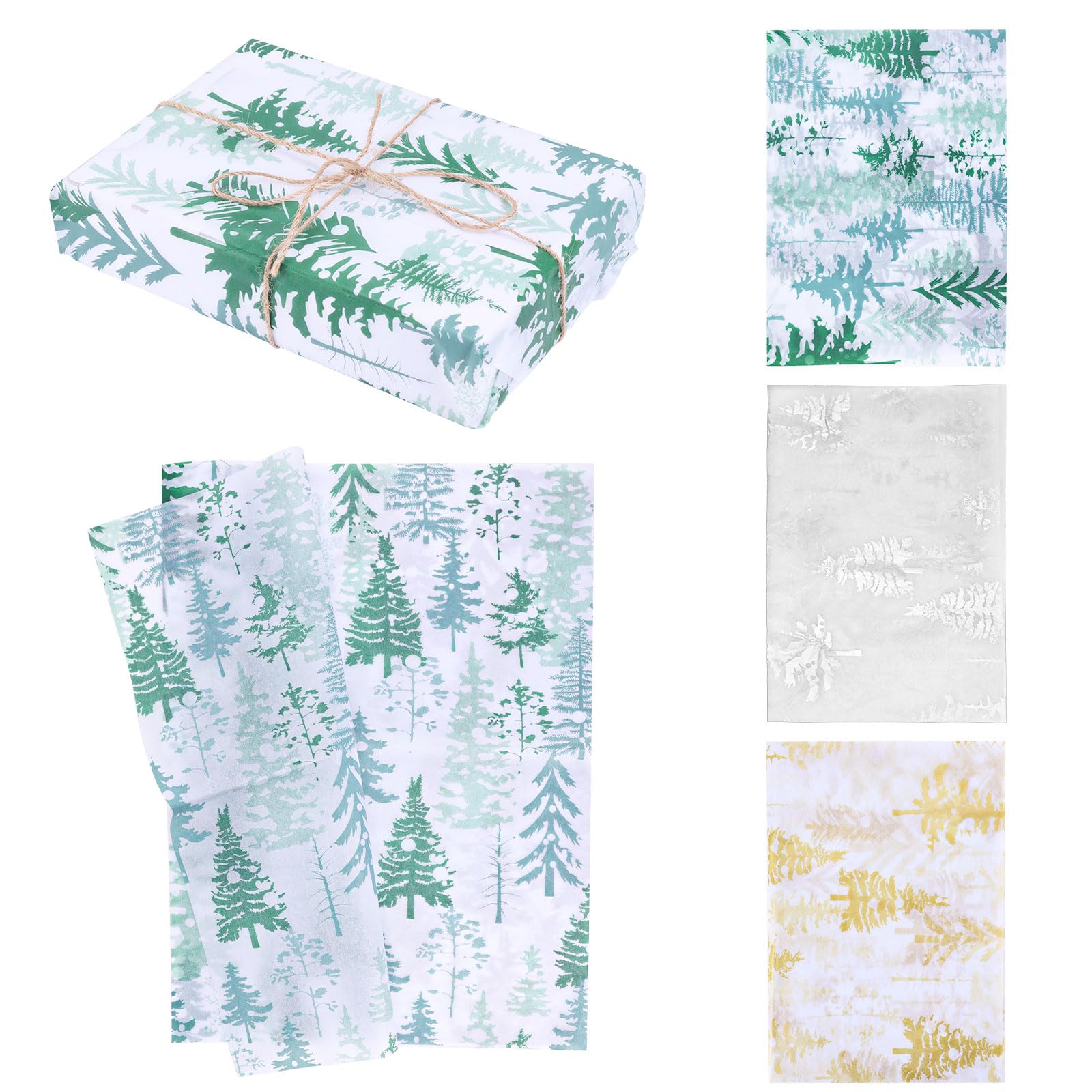 30st Seidenpapier Winter, 50x35cm Pinie Tannenbaum Seidenpapier für Geschenktüten Geschenkpapier aus Seidenpapier zum Verpacken von Weihnachten Hochzeiten Geburtstagen Partys Basteln Kunst
