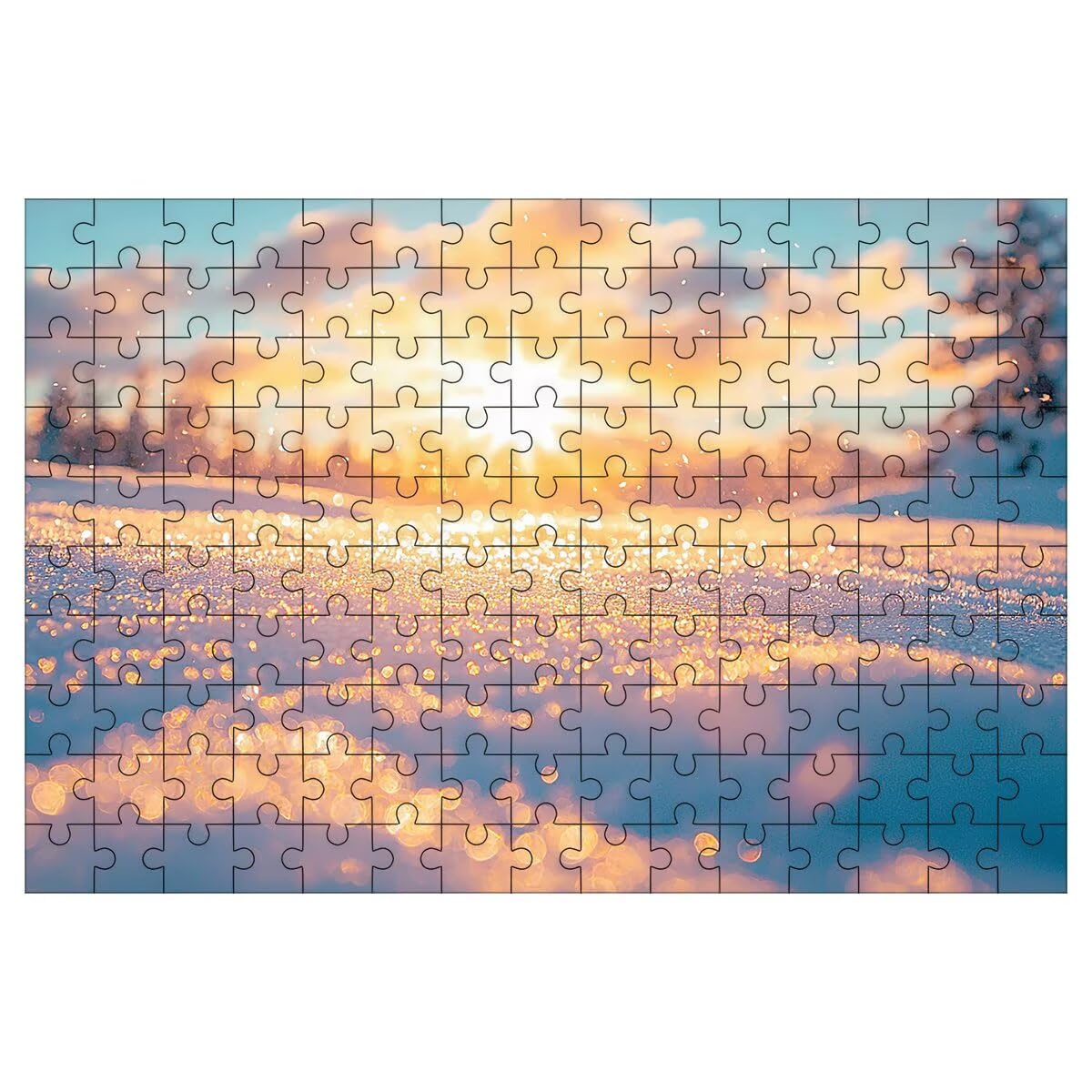 Puzzle 1500 Pieces, Puzzle Śnieg, Drewniane Puzzle 87x57cm -1516