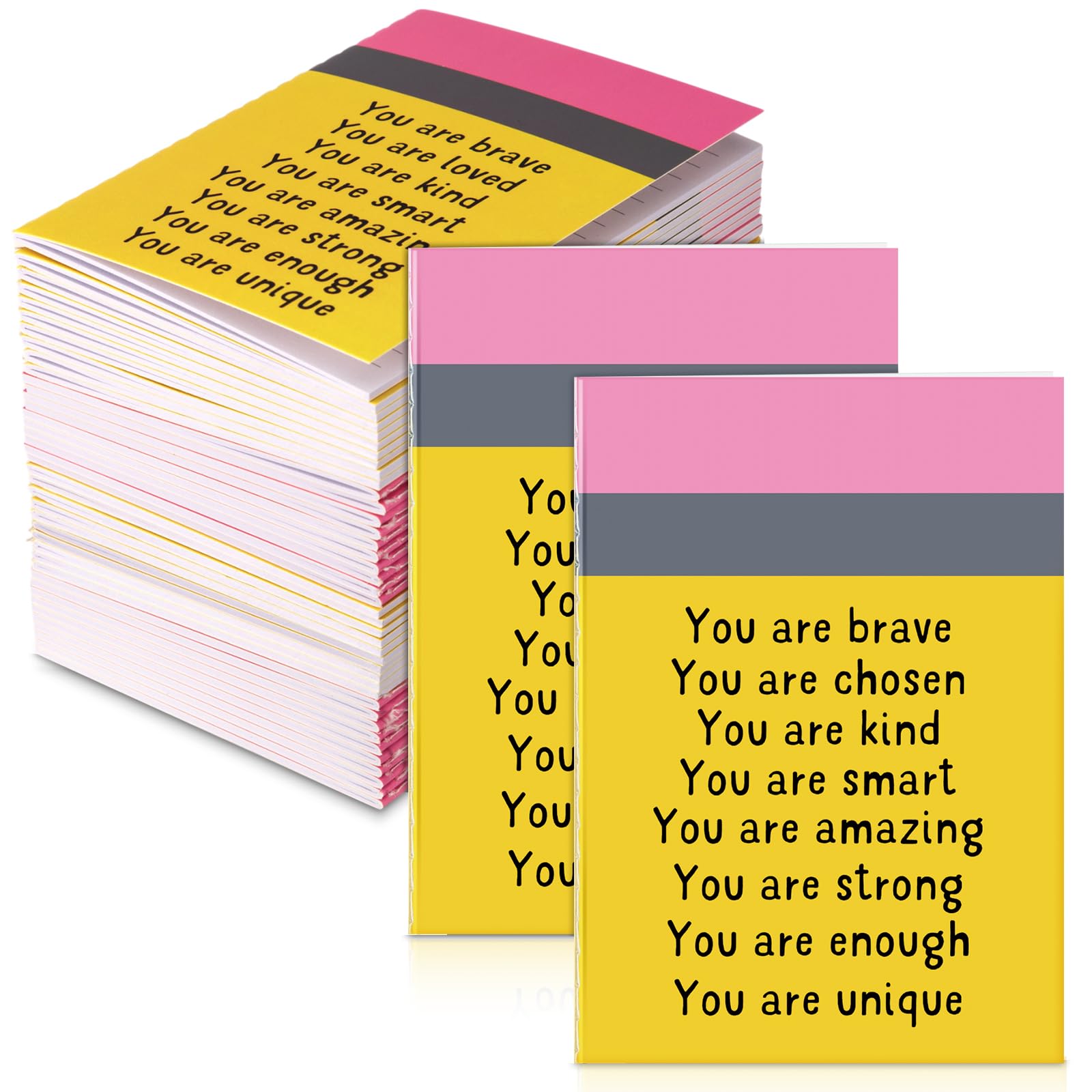 Spakon 24 Pcs Mini Notebooks Bulk Motivational Gifts for Students, Yellow