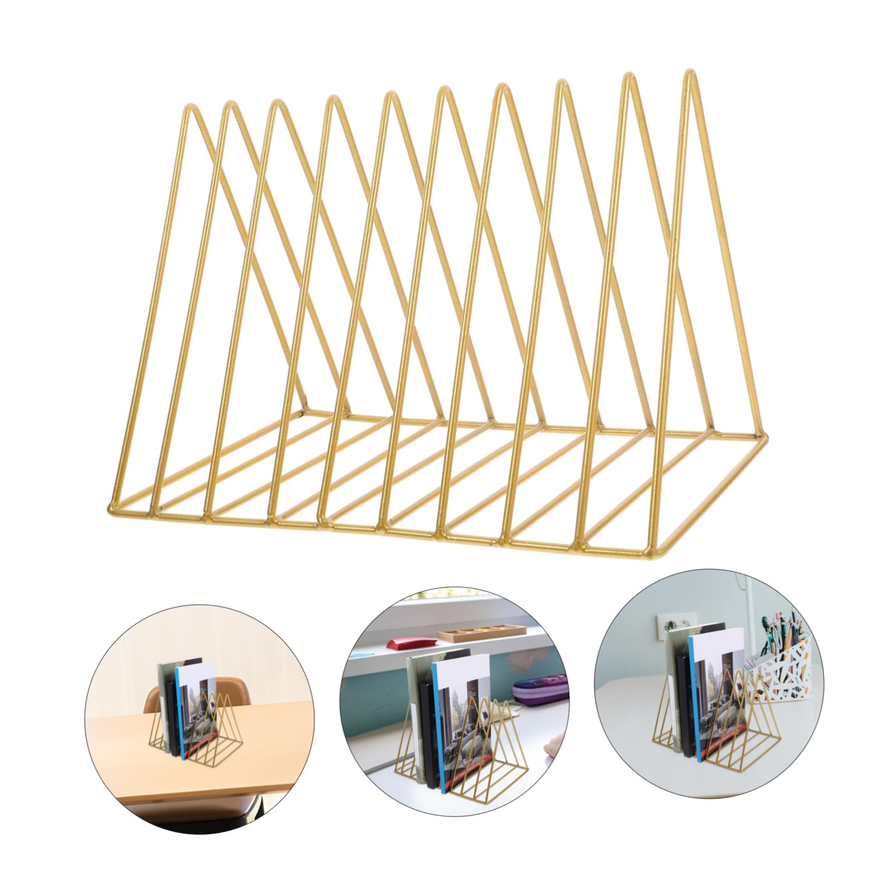 Porta Libri da Scrivania in Metallo Organizer per Documenti e Libri Pesanti Supporto in Vinile Salvaspazio Fermalibri Decorativi per Soggiorno Studio Ufficio