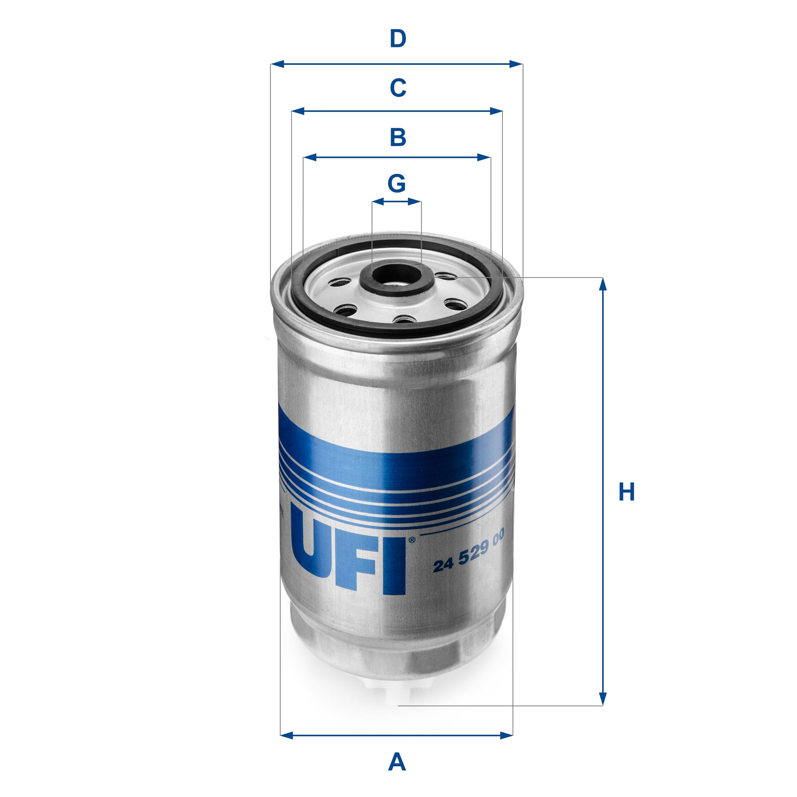 UFI Filters, Filtro Gasolio 24.529.00, Filtro Carburante per Ricambio, Adatto ad Auto, Applicabile su Diversi Modelli Dodge, Fiat, Jeep e Lancia