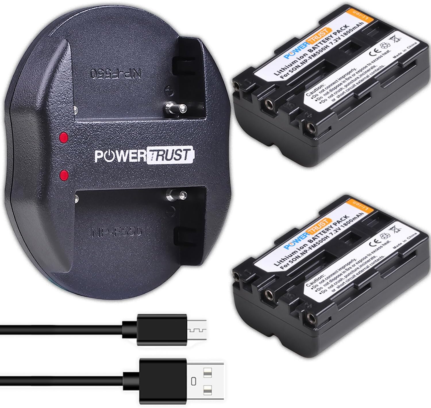 2Pcs NP-FM500H FM500H Camera Battery and Dual USB Charger for Sony A57 A58 A65 A77 A77V A77II A99 A350 A450 A500 A550 A580 A700 A850 A900 Camera
