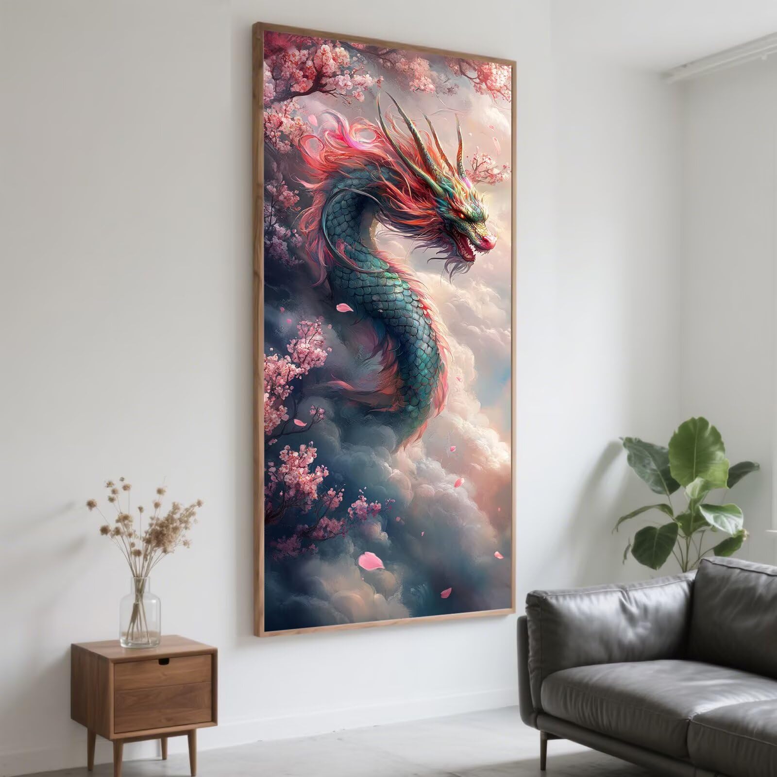 Dragon Diamond Art Flower Diamond Painting Arts and Crafts dla dorosłych, zestawy do malowania diamentami 5D, dorosłych, Crysta, haft krzyżykowy, zestaw do haftowania dla początkujących, dekoracja