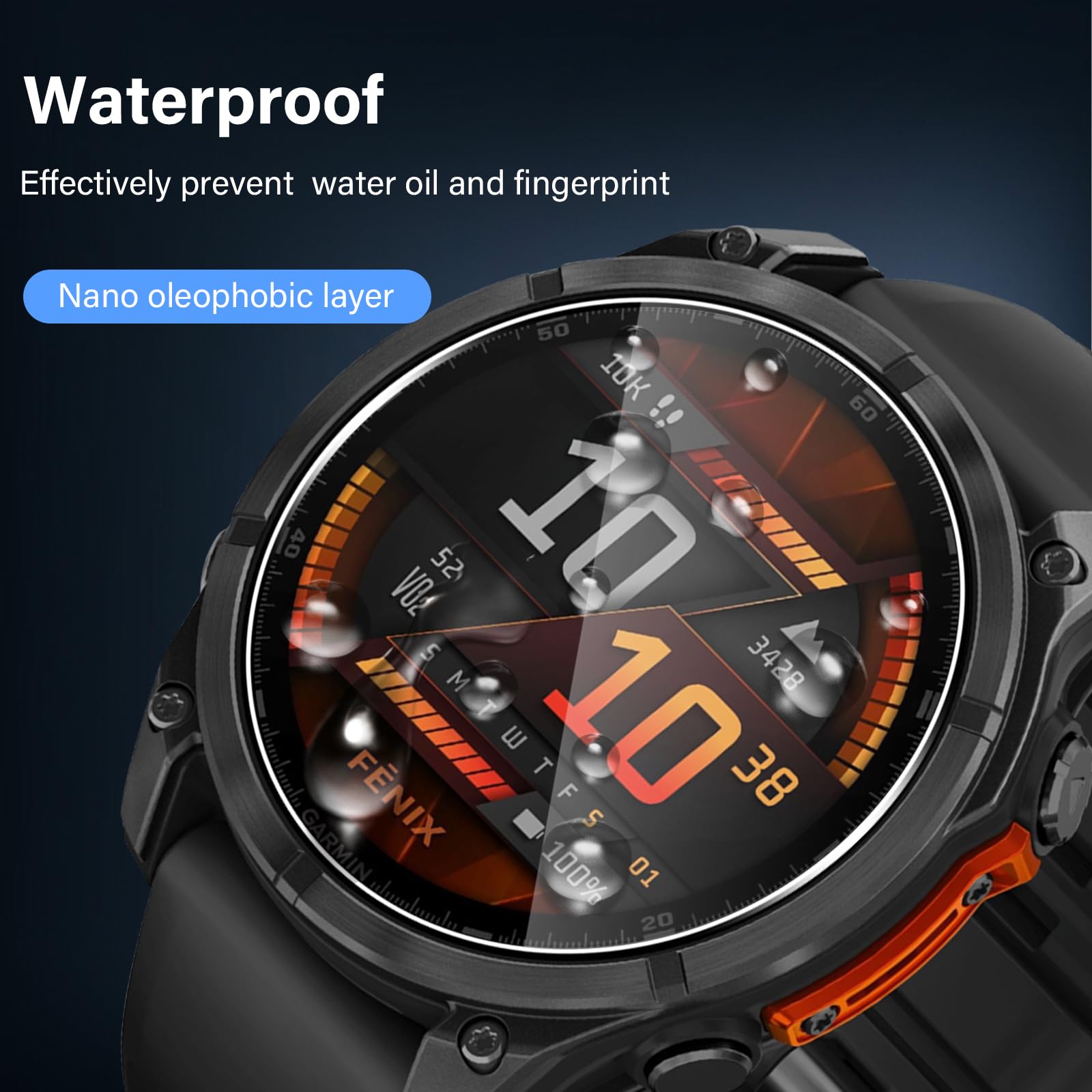 Diruite 4-Pièces Protection Écran pour Garmin Fenix 8 (AMOLED) 47 mm Protection D'écran,HD Verre Trempé Anti Rayures Screen Protection ecran Sans Bulles