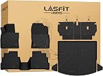 LASFIT Floor Mats & Cargo Liner for Mazda CX-5 2025 2024 2023 2022 2021 2020 2019 2018 2017 with Backrest Mat,Custom Fit All Weather TPE Waterproof Car Mat & Trunk Mats for Mazda CX5 Accessories