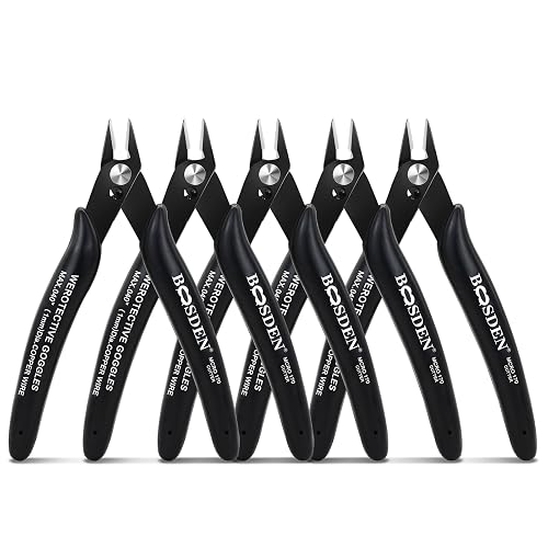 BOOSDEN 5 Pack Small Micro Wire Cutters 5-Inch