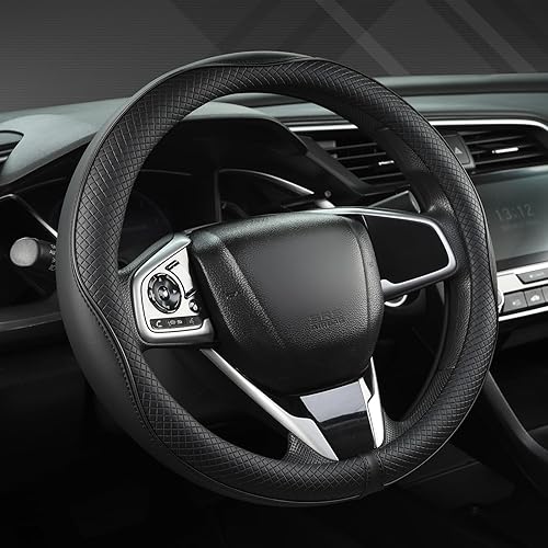 Miniatura 9 de West Llama Funda personalizada para volante de automóvil para Honda Accord CR-V HR-V Pilot Civic (acolchado con diamante-negro+azul), tamaño estándar