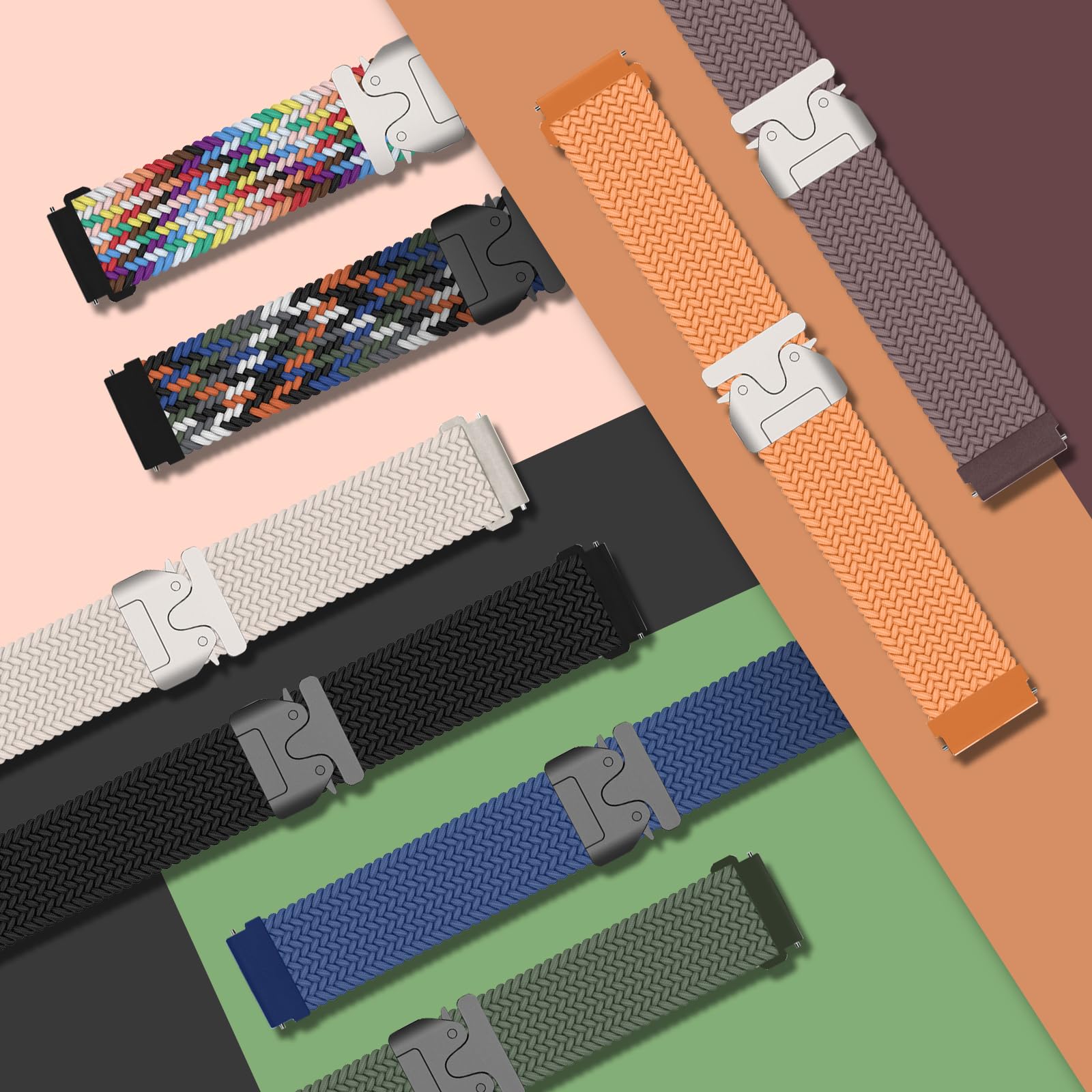 NicMool 22mm Silikon Armband – Weiches, Geflochtenes Ersatzband Für Amazfit, Xiaomi, Huawei & Garmin Smartwatches