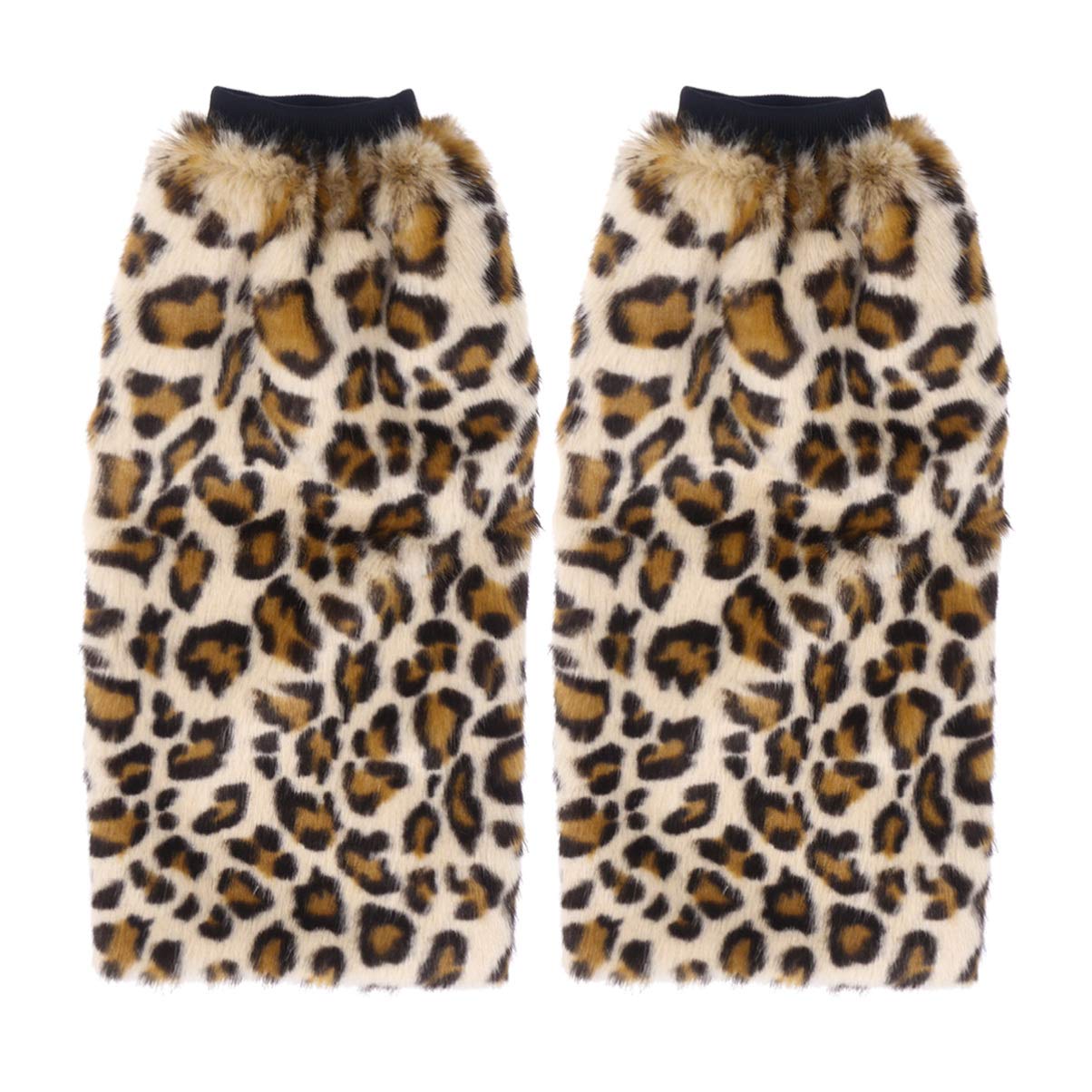 Nuobesty Women's Leopard Leg Warmers Boot Cuff Faux Boots Warmer Long Fluffy Cuffs Cover For Girls 40Cm (Leopard)