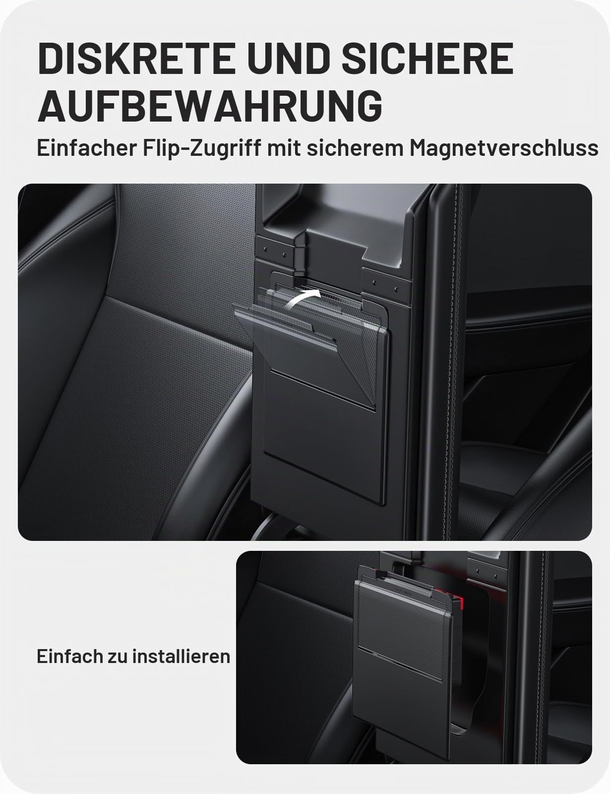 BASENOR 2024–2026 Model Y/3 Mittelkonsolen-Organizer-Ablage, Getränkehalter-Armlehnen-Staufach für Model Y Juniper Model 3 Highland