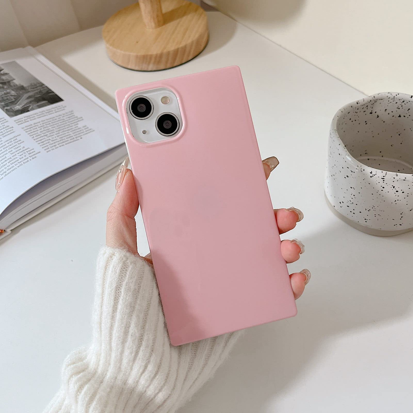 Amazon.co.jp: ブラッシュピンク スクエアケース iPhone 14 Pro Max